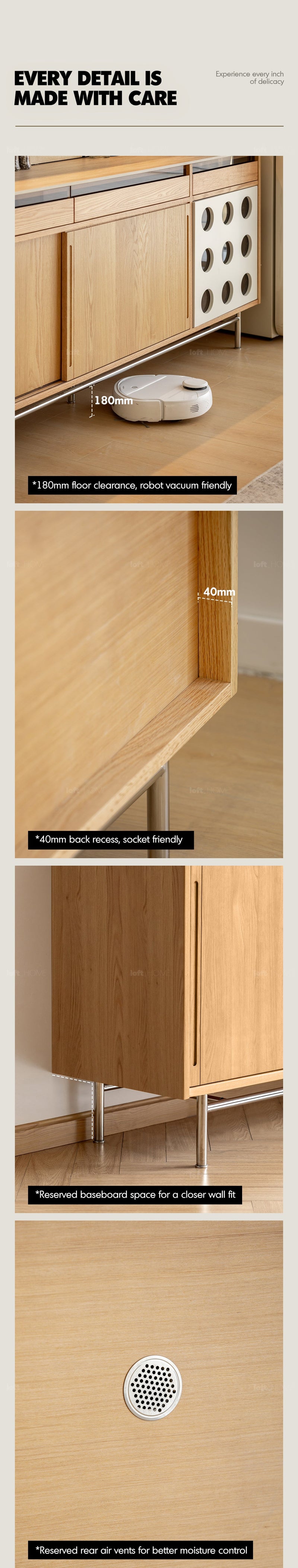 more product details and feature of Scandinavian Oak Wood Sintered Stone Cabinet TIMELESS