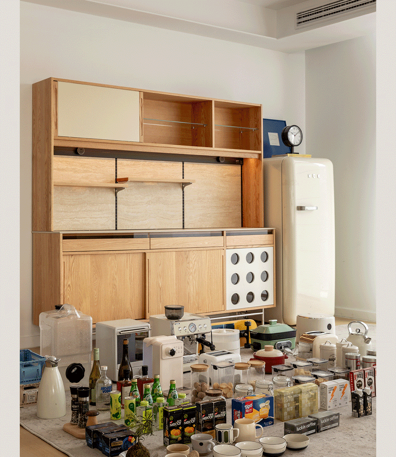 more product details and feature of Scandinavian Oak Wood Sintered Stone Cabinet TIMELESS