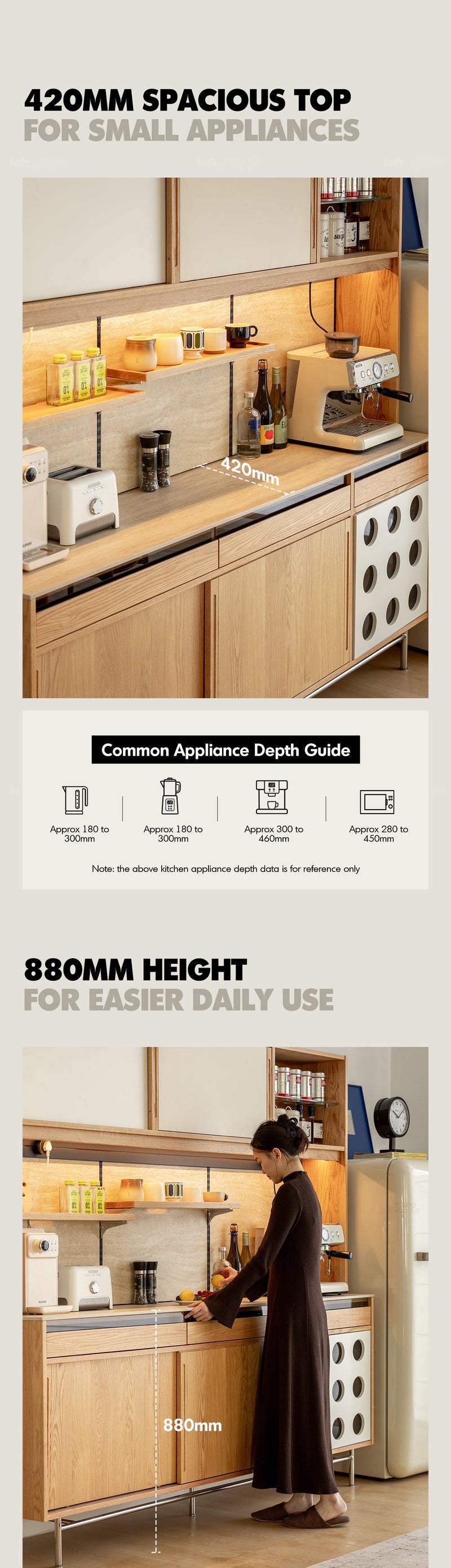 more product details and feature of Scandinavian Oak Wood Sintered Stone Cabinet TIMELESS