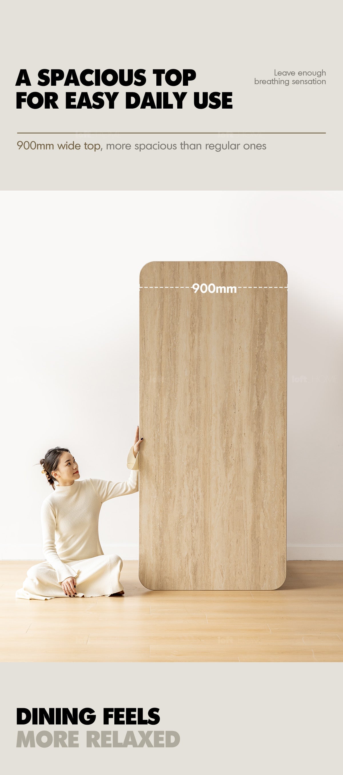more product details and feature of Scandinavian Oak Wood Sintered Stone Dining Table TIMELESS