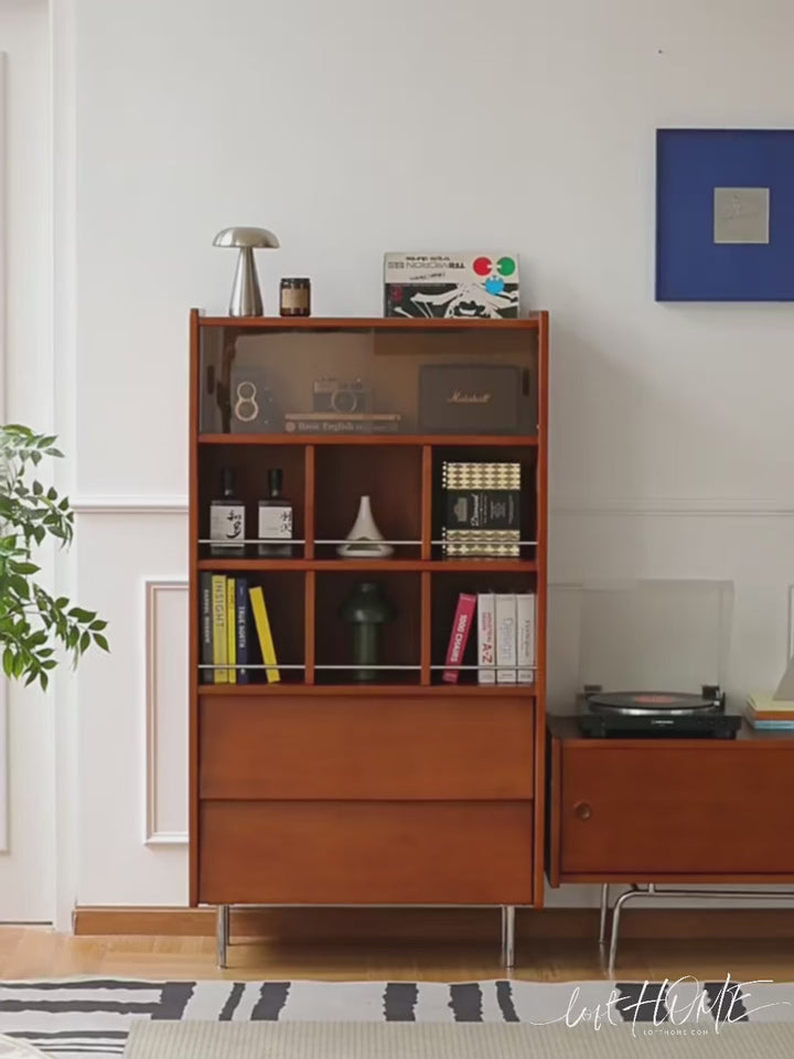 Vintage Boxwood Display Cabinet MIES