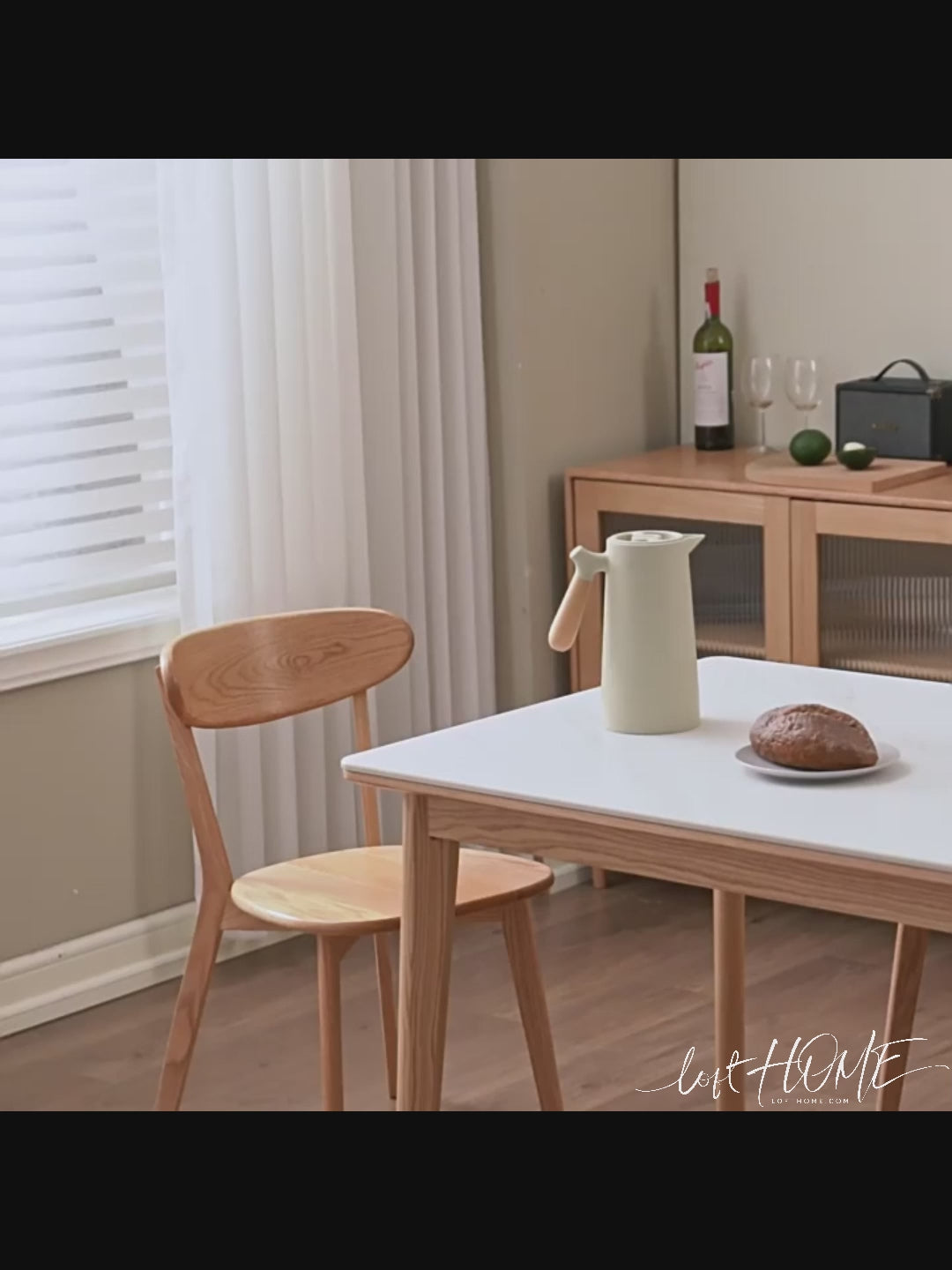 Scandinavian sintered stone oak wood dining table jaden color swatches.