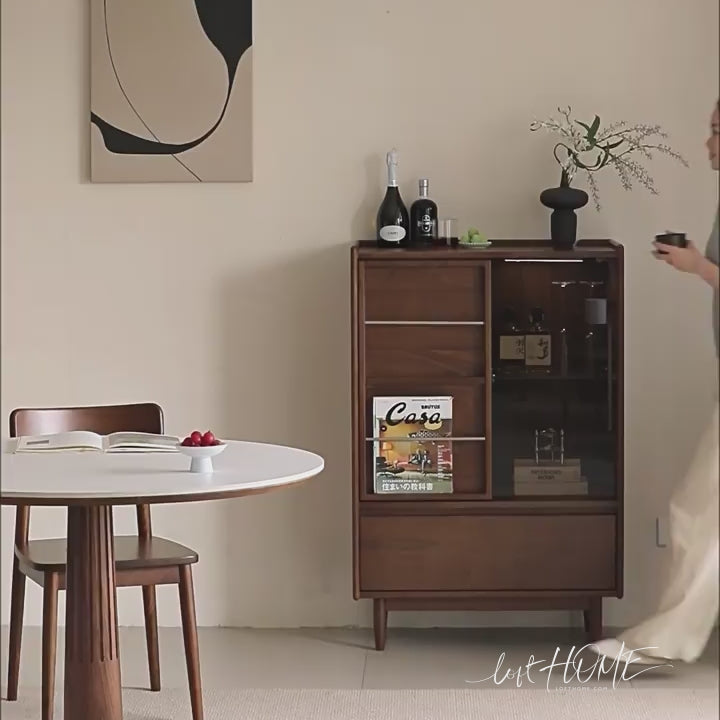 Vintage Walnut Wood Side Cabinet VISTA