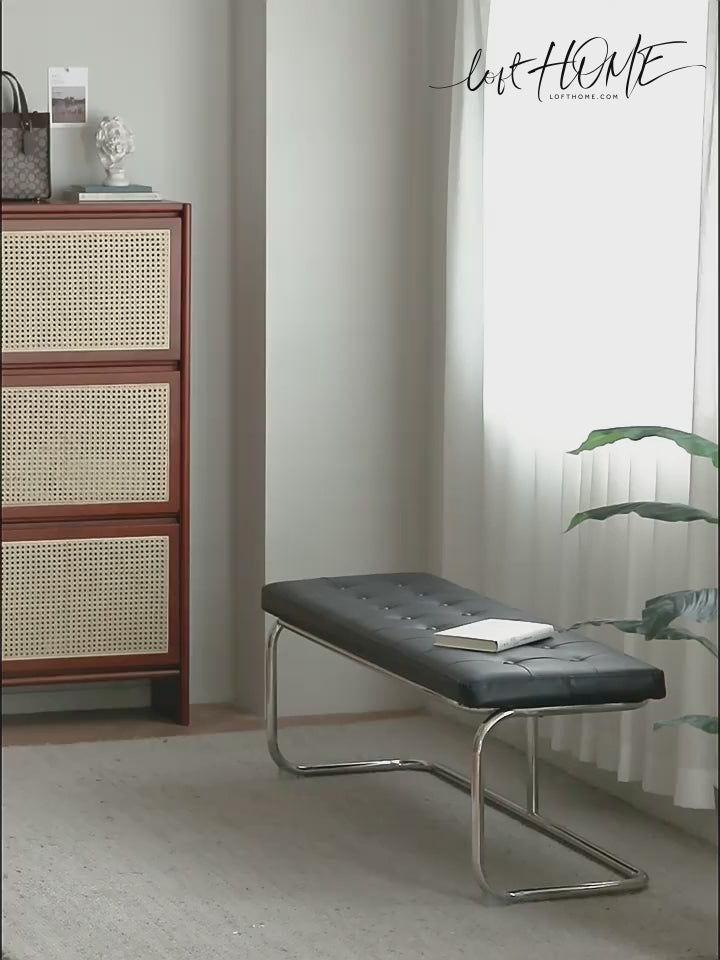 Vintage PU Leather Dining Bench HOH XIL