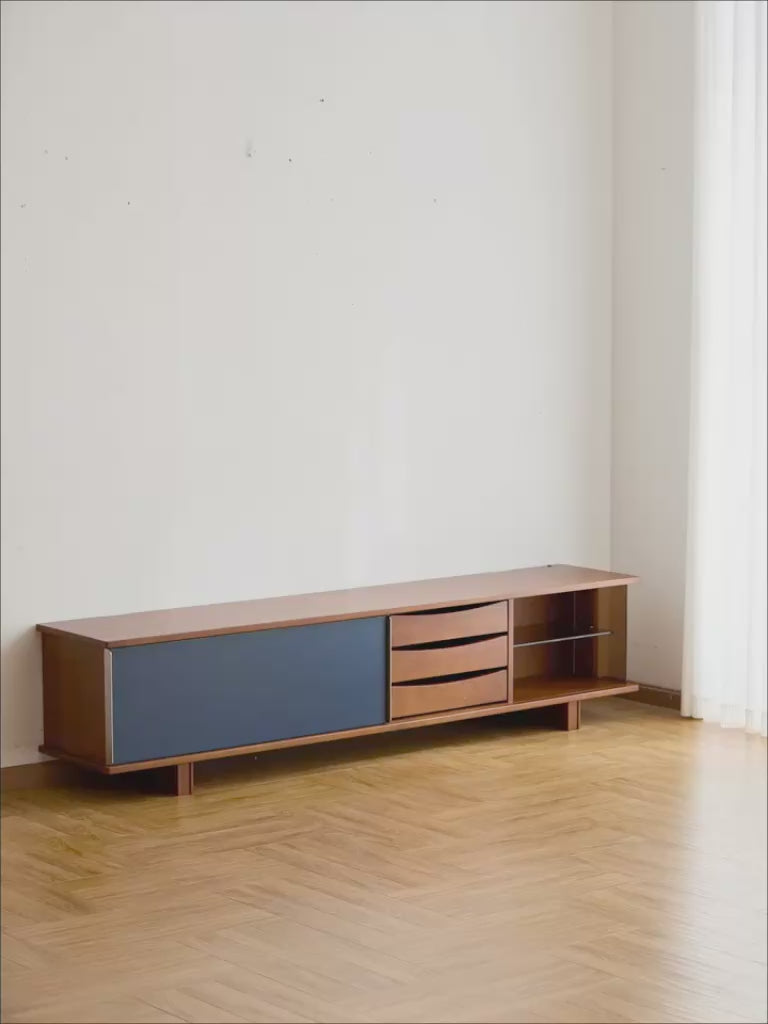 Vintage Boxwood Sliding Door TV Console MIST