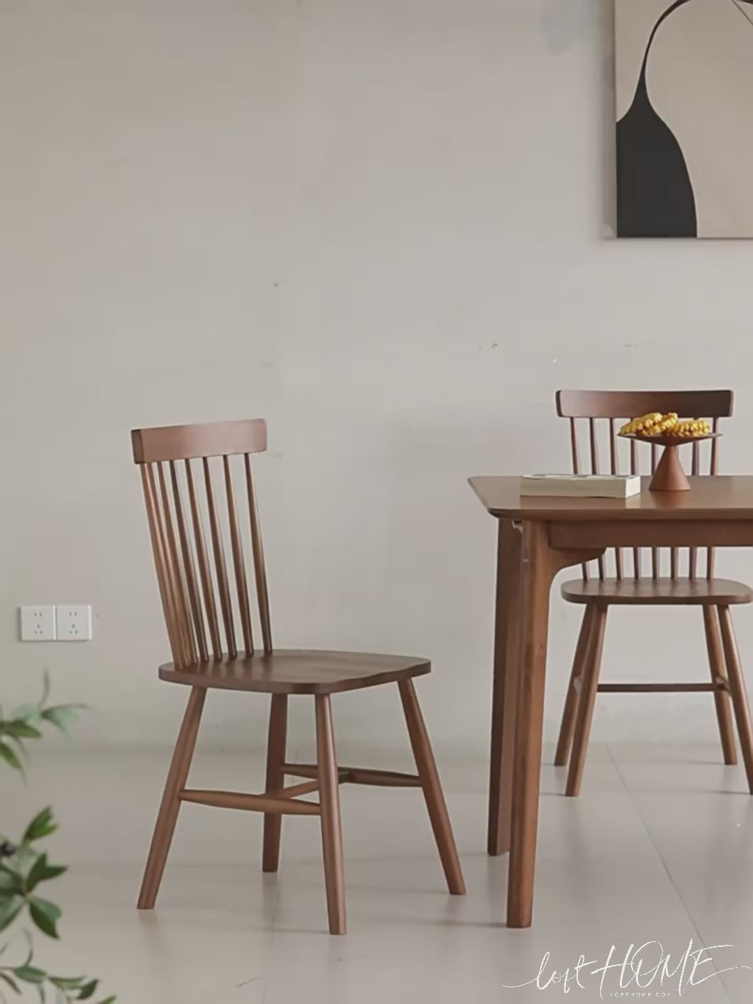 Japandi Walnut Wood Dining Chair WINDSOR