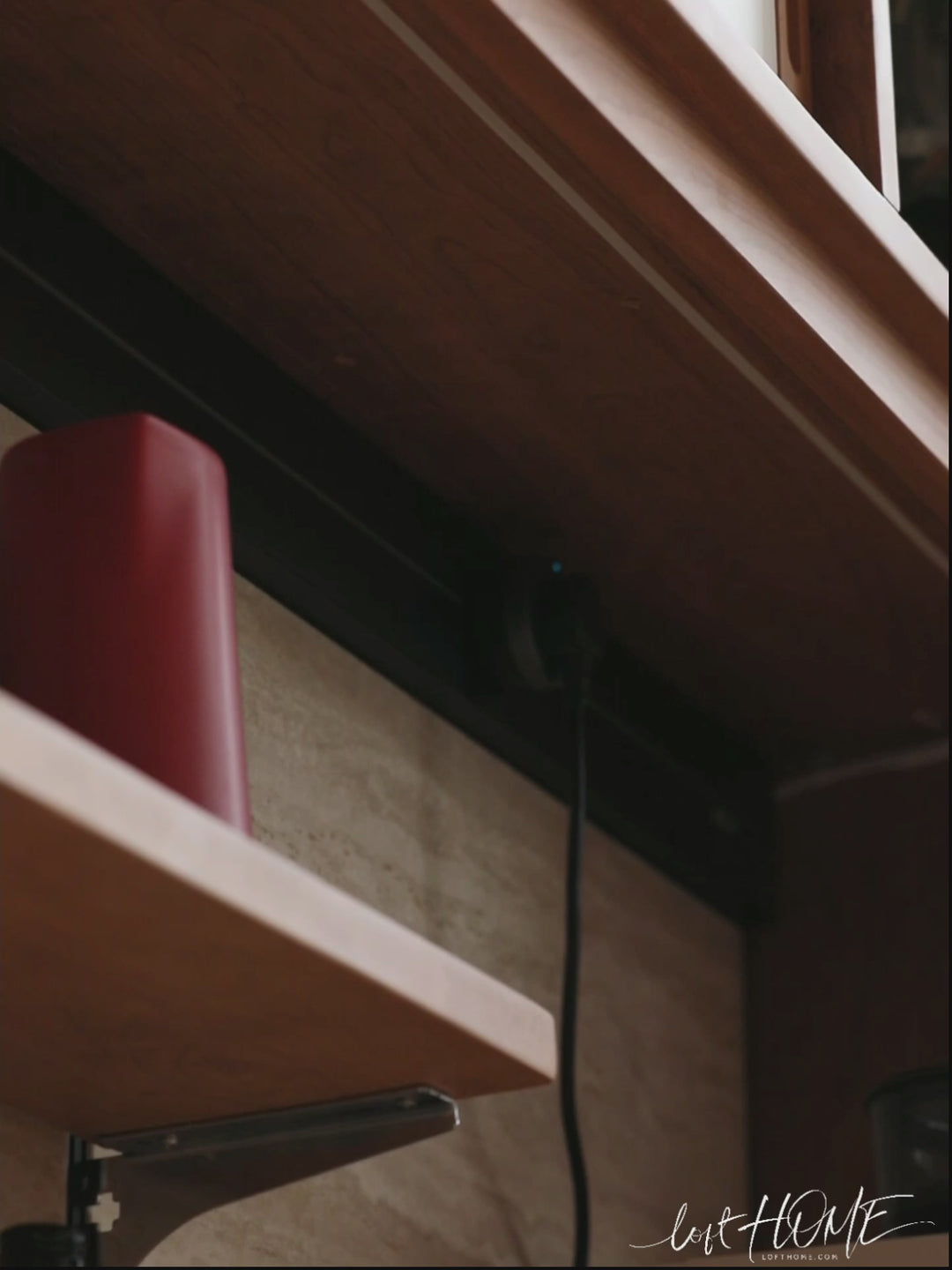 Scandinavian Cherry Wood Sintered Stone Storage Side Cabinet TIMELESS