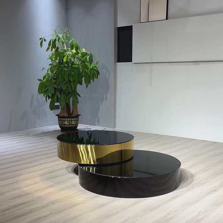 Modern Tempered Glass Revolving Coffee Table SOLACE