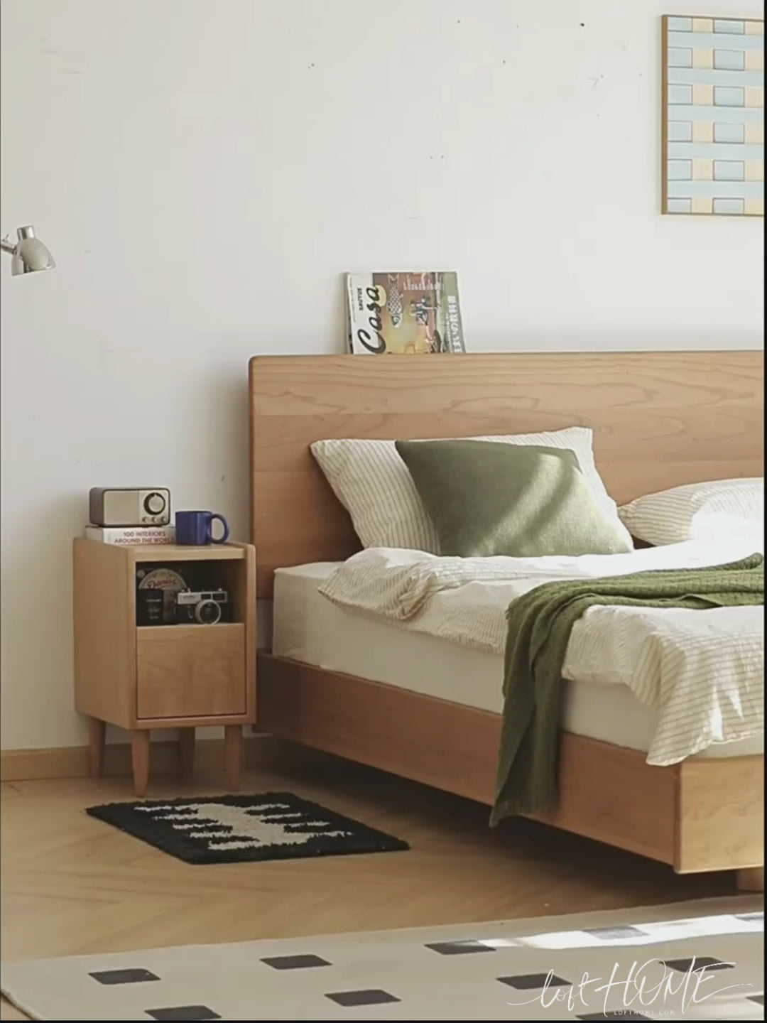 Scandinavian Cherry Wood Side Table CUBO