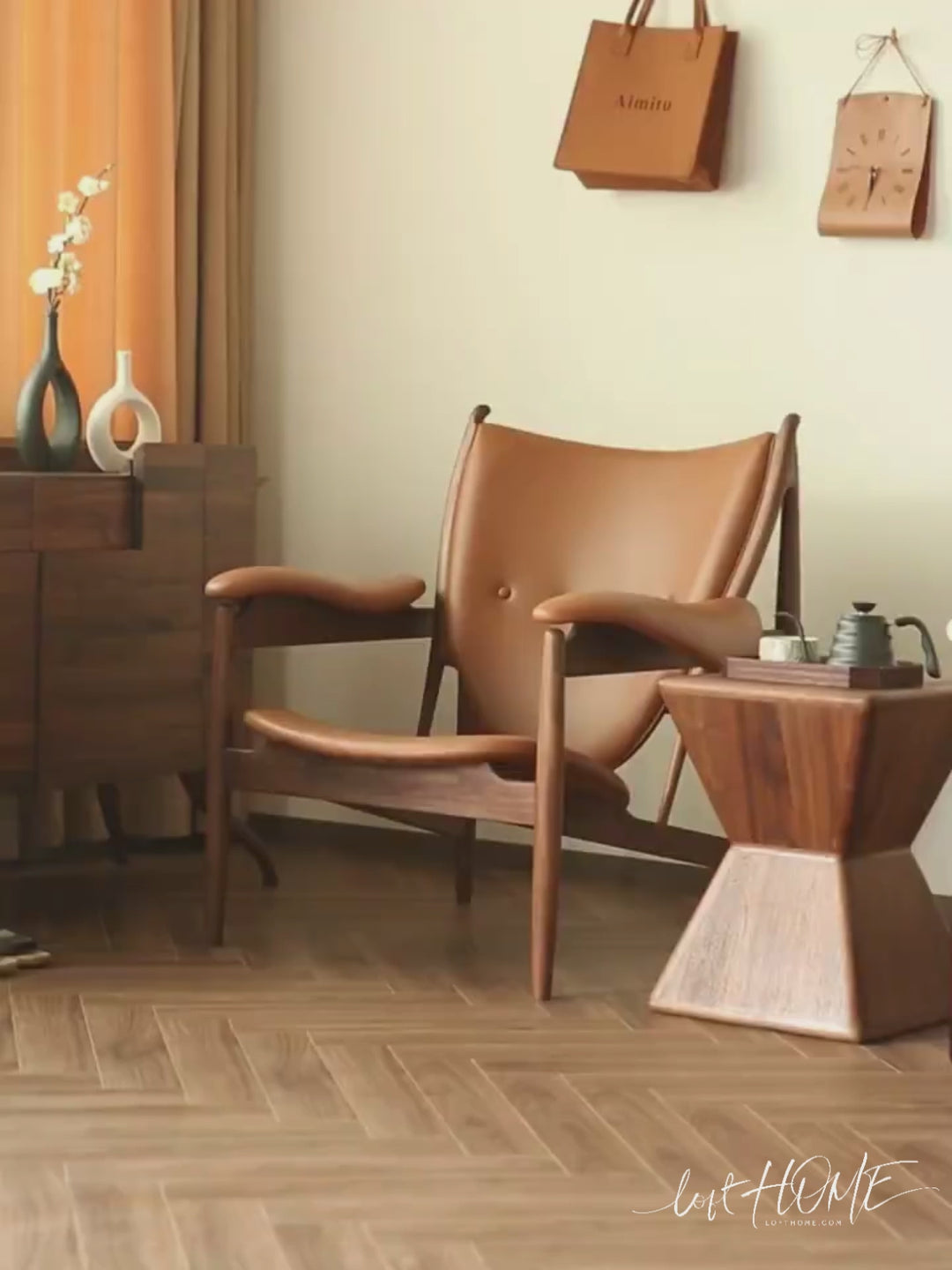 Japandi Leather 1 Seater Sofa CHIEFTAIN