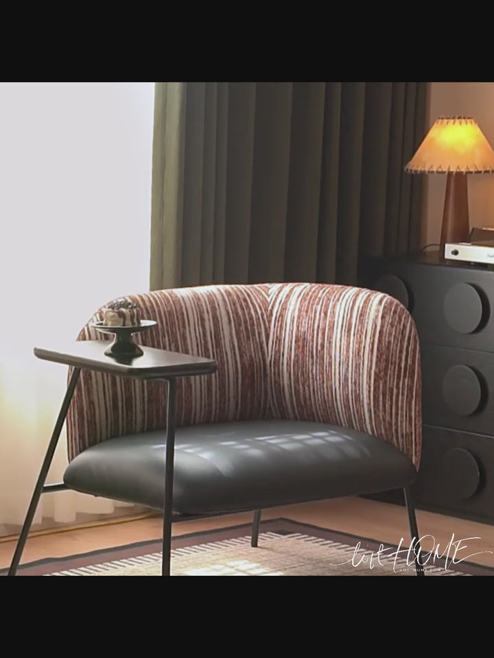 Vintage Fabric Microfiber Leather 1 Seater Sofa With Shelf RAVON