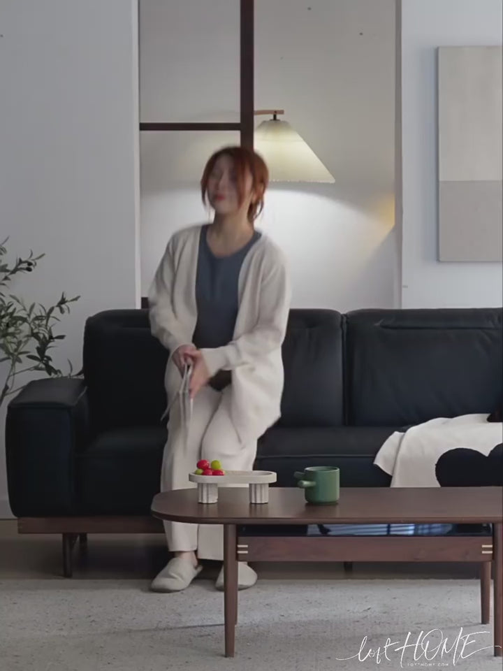 Japandi Genuine Leather 1 Seater Sofa RIVER