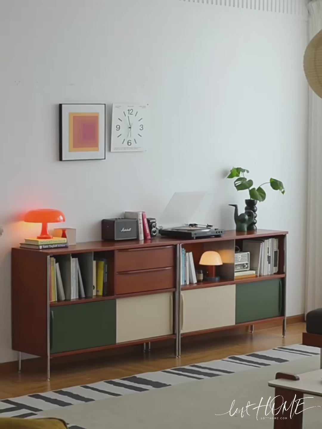 Vintage Boxwood Side Cabinet SILVER WING