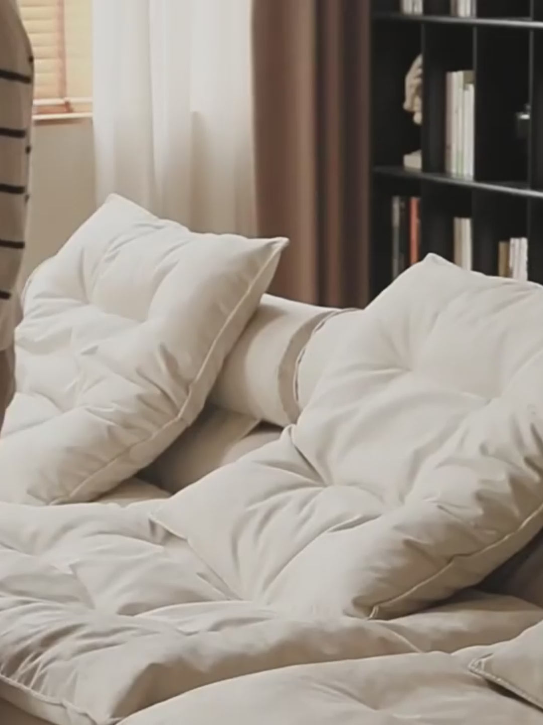 Contemporary Suede Fabric Modular Armless 1 Seater Sofa BLOOM