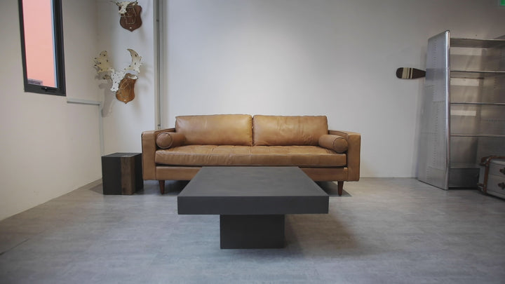 Vintage Genuine Leather 3 Seater Sofa OLGA