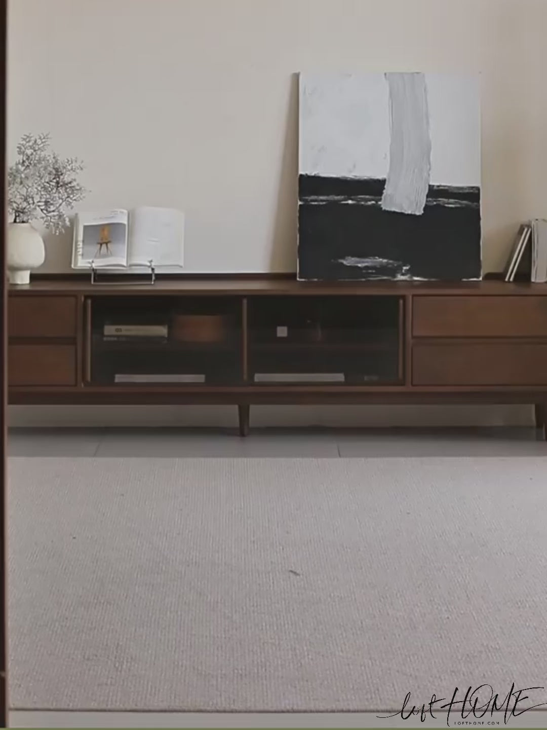 Japandi Walnut Wood TV Console VISTA