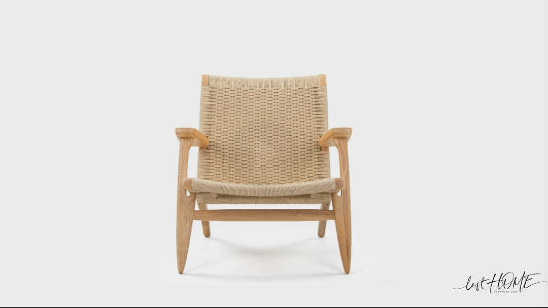 Japandi Wood Woven Rope 1 Seater Sofa CH25