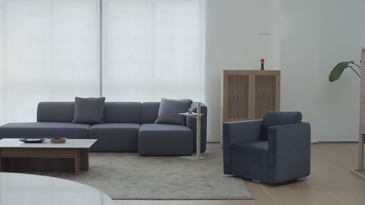 Minimalist Fabric 1 Seater Revolving Sofa VARIEGATED