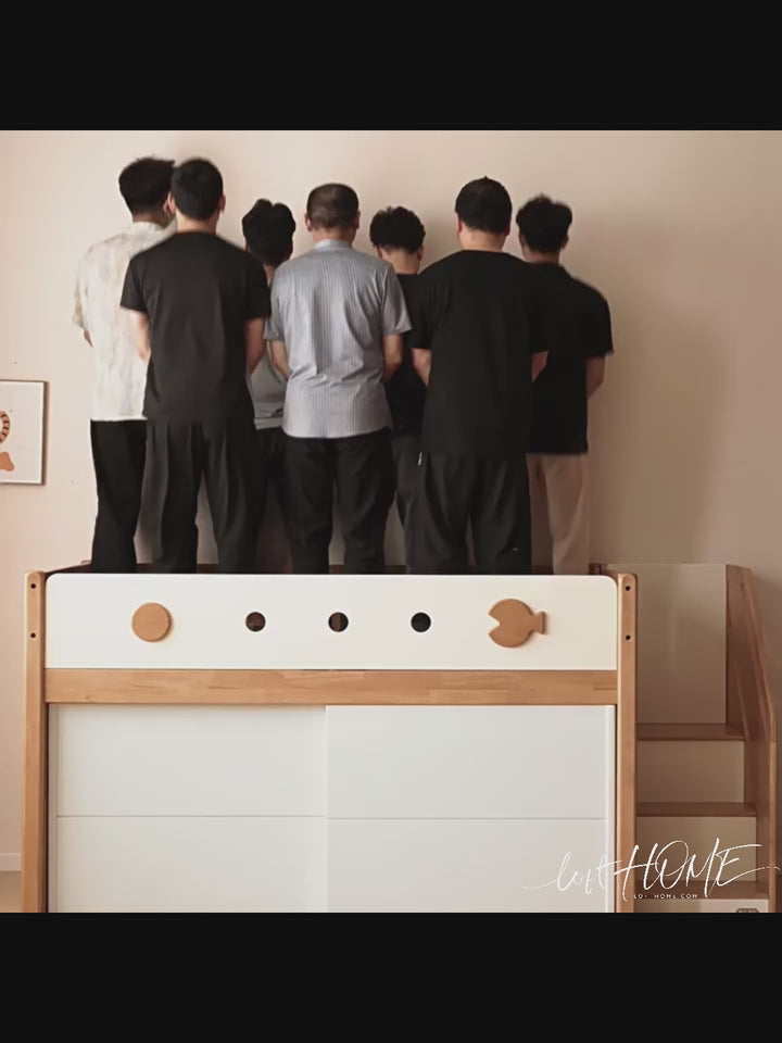 Scandinavian rubber wood kids storage bed lunor color swatches.