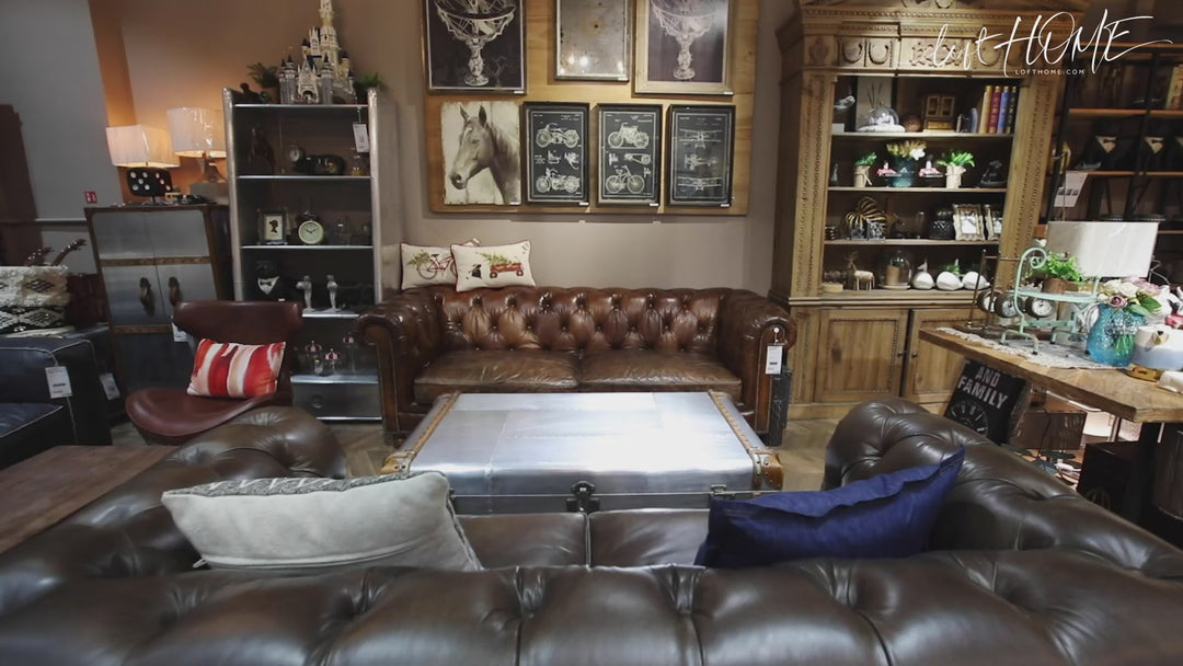 Vintage Genuine Leather 1 Seater Sofa CHESTERFIELD CLASSIC