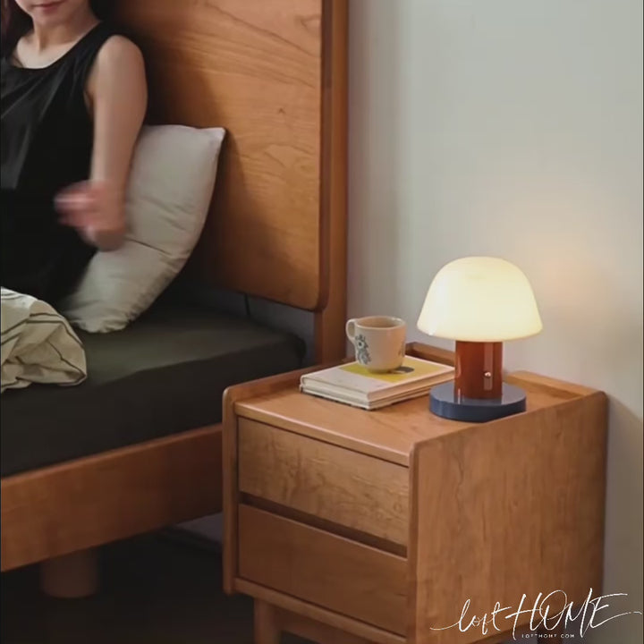 Scandinavian Cherry Wood Side Table VISTA