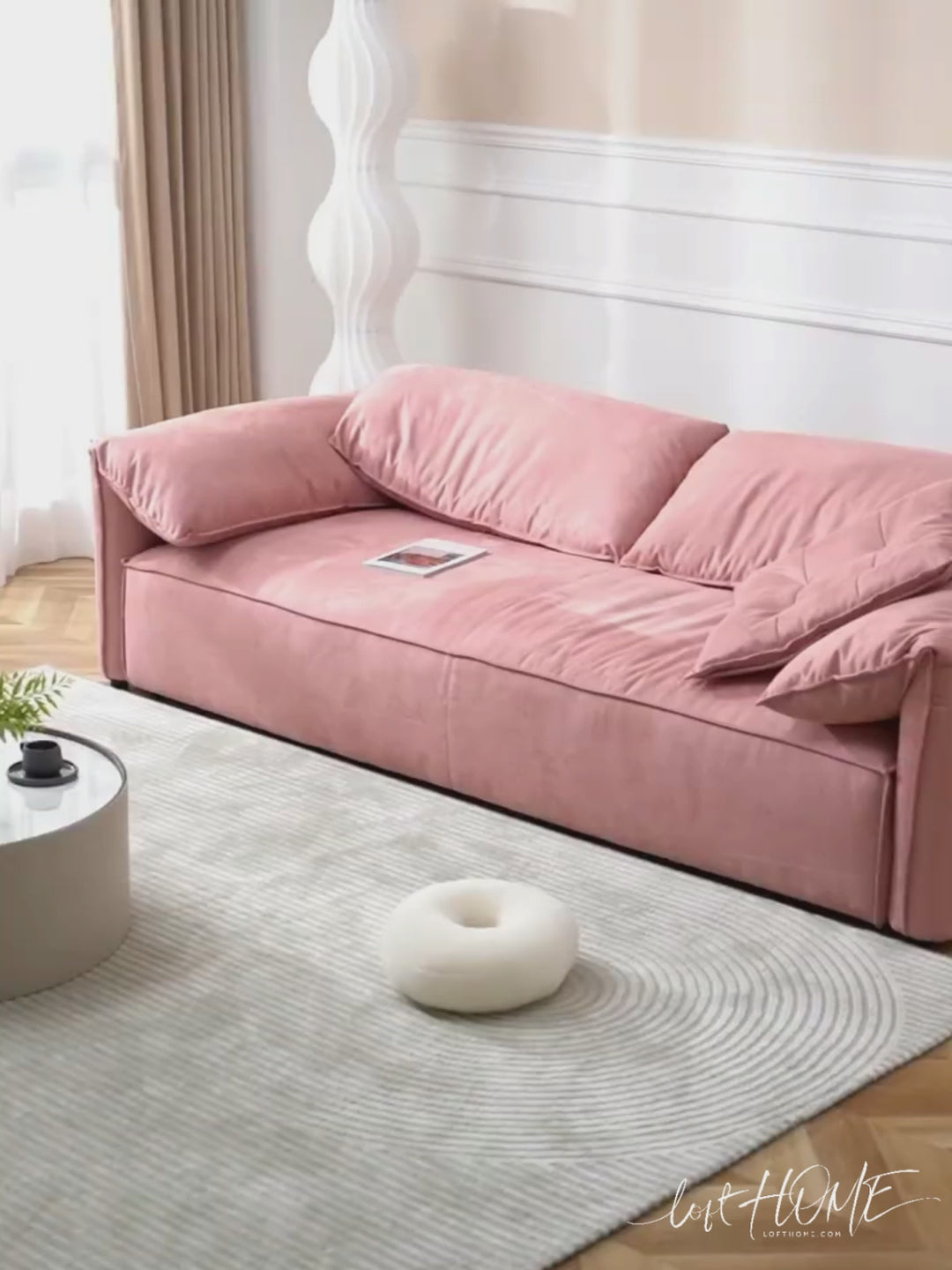 Contemporary Suede Fabric 3 Seater Sofa CASABLANCA