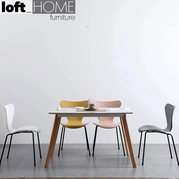 Contemporary plastic dining chair ant detail 2.