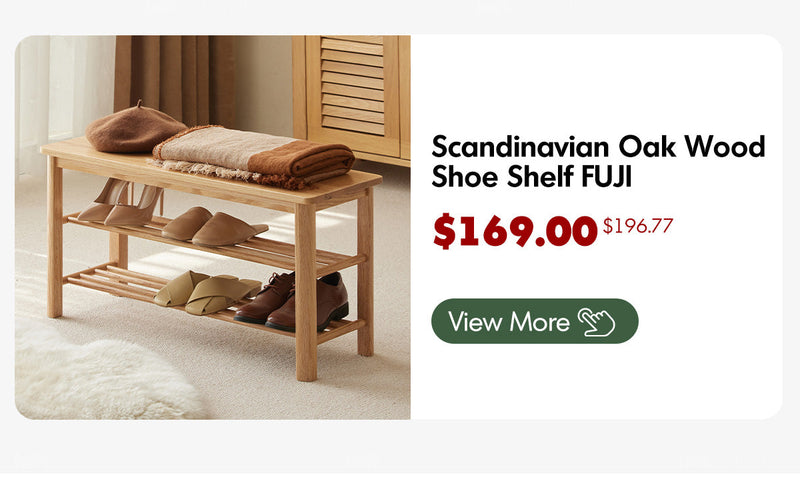 more product details and feature of Scandinavian Rattan Oak Wood Shoe Cabinet BERI