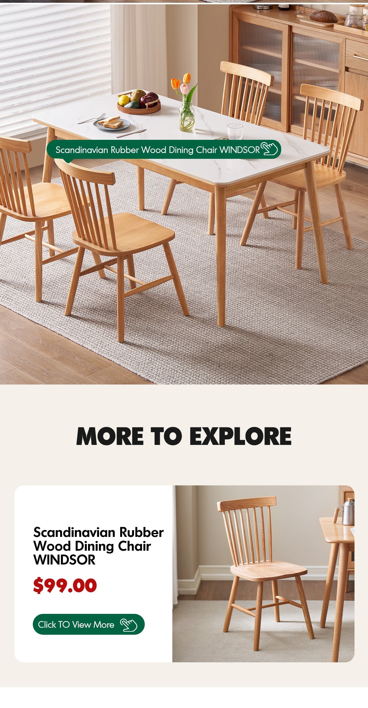 more product details and feature of Scandinavian Sintered Stone Rubber Wood Dining Table ROWAN
