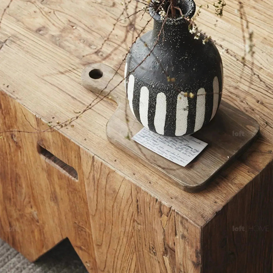 Rustic elm wood coffee table fortress elm color swatches.