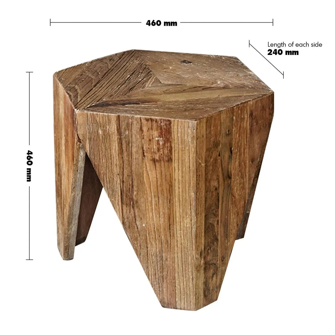 Rustic elm wood coffee table hexagon elm size charts.