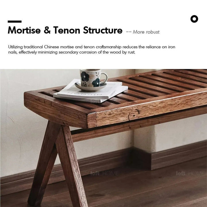 Rustic elm wood dining bench shadow elm conceptual design.