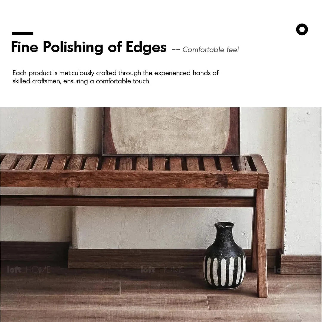 Rustic elm wood dining bench shadow elm environmental situation.