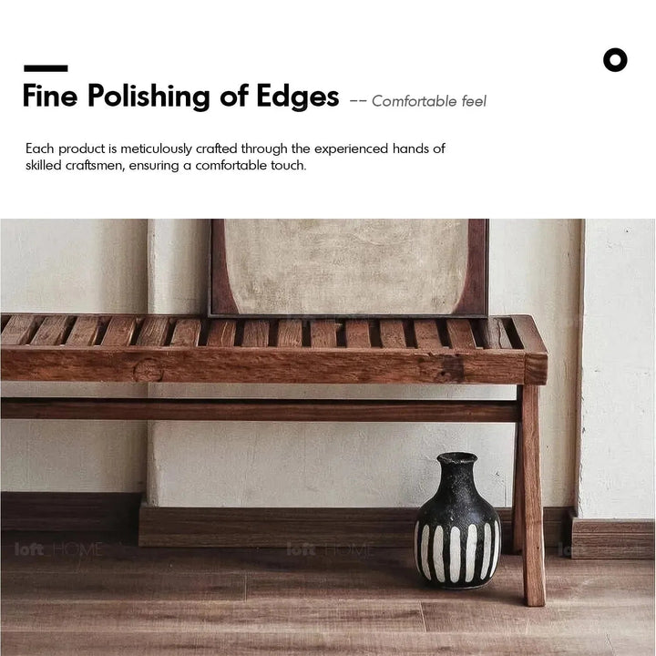 Rustic elm wood dining bench shadow elm environmental situation.