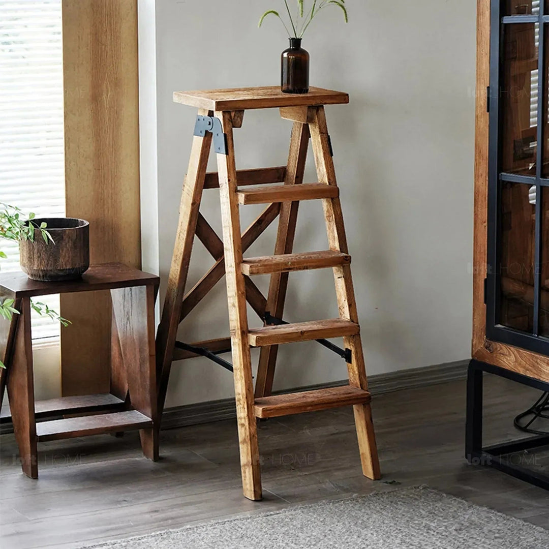 Rustic elm wood ladder elevate elm in real life style.