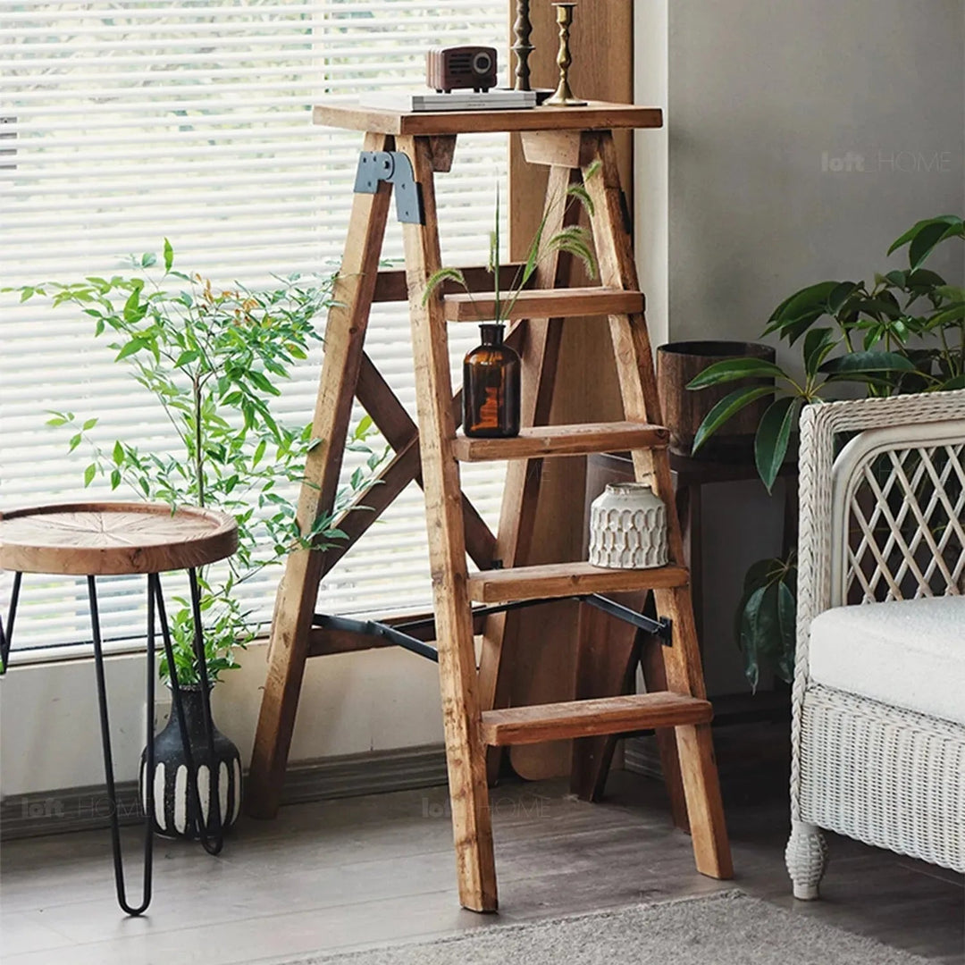 Rustic elm wood ladder elevate elm color swatches.