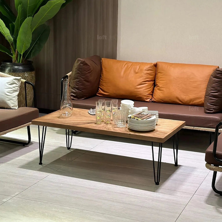 Rustic elm wood rectangle coffee table ascend elm material variants.