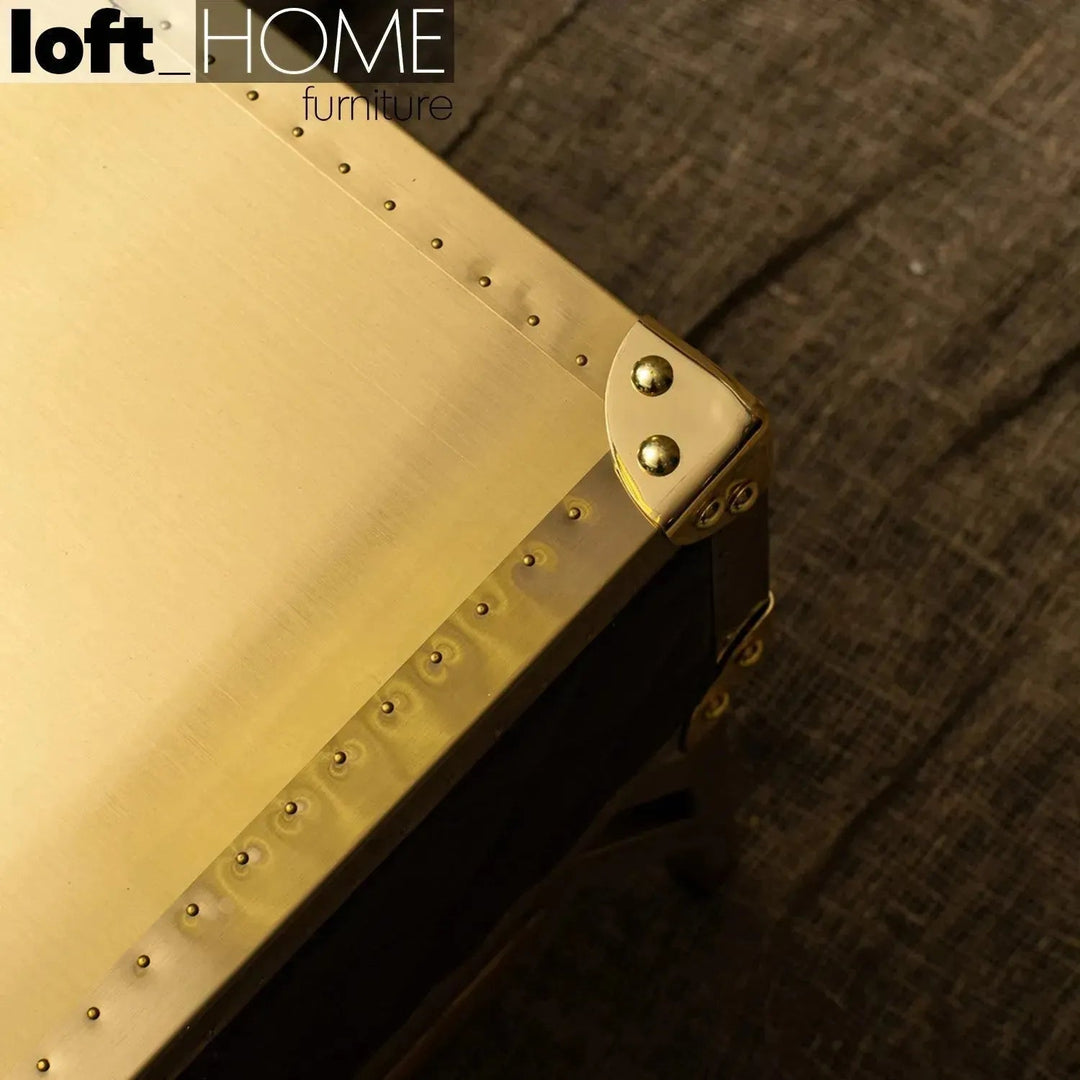 Vintage Genuine Leather Coffee Table OSMOND