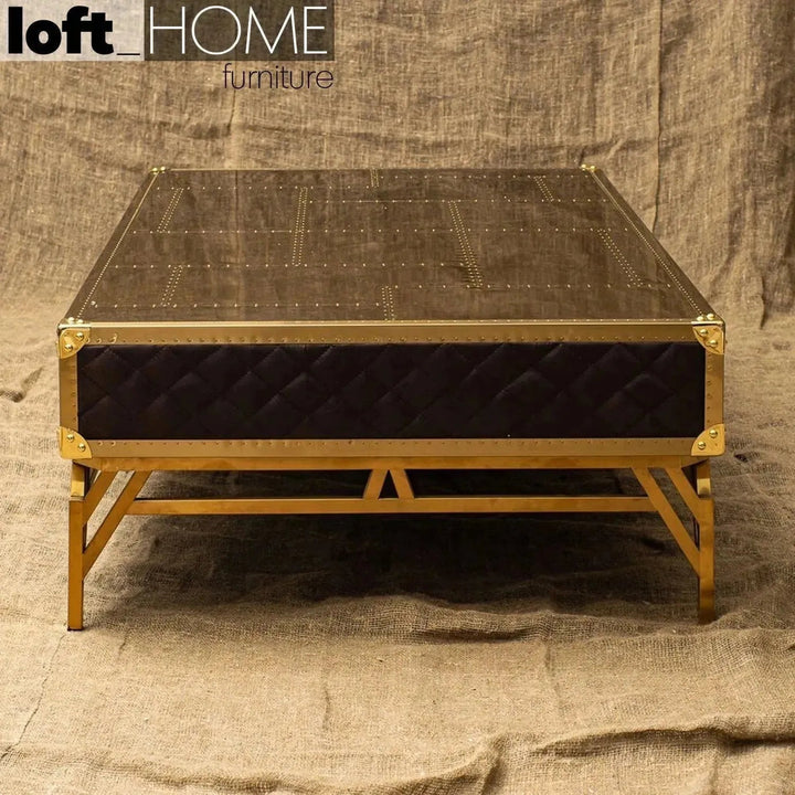 Vintage Genuine Leather Coffee Table OSMOND