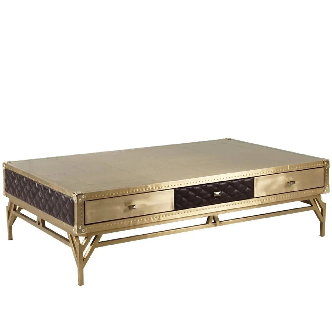 Vintage Genuine Leather Coffee Table OSMOND