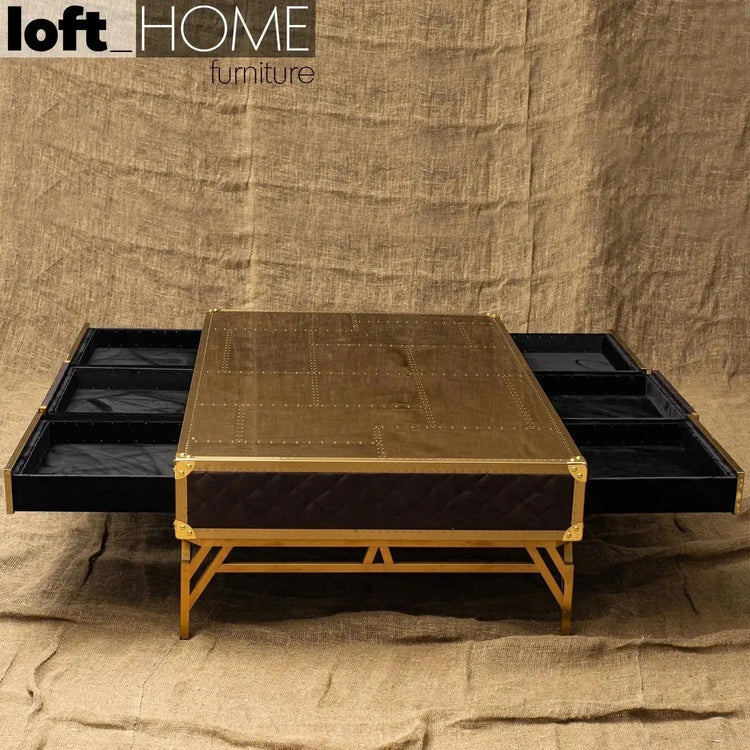 Vintage Genuine Leather Coffee Table OSMOND Good to Know Preview-1