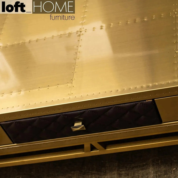 Vintage Genuine Leather Coffee Table OSMOND