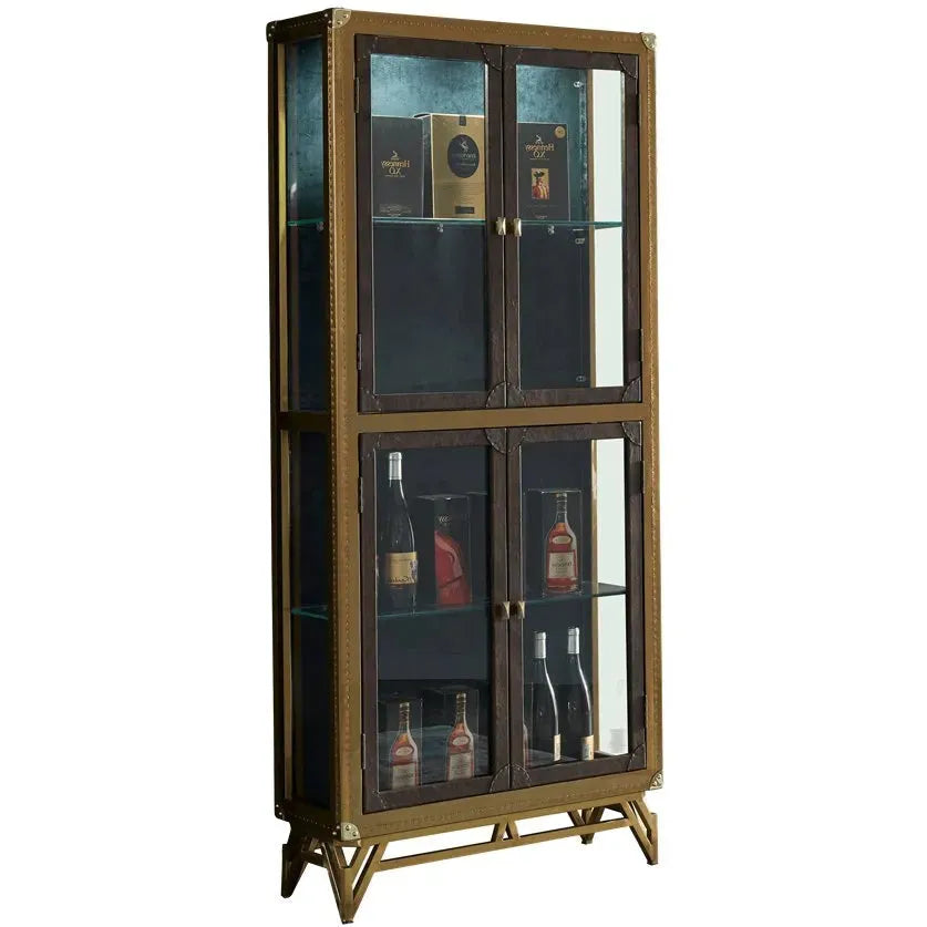 Vintage Genuine Leather Display Shelf OSMOND