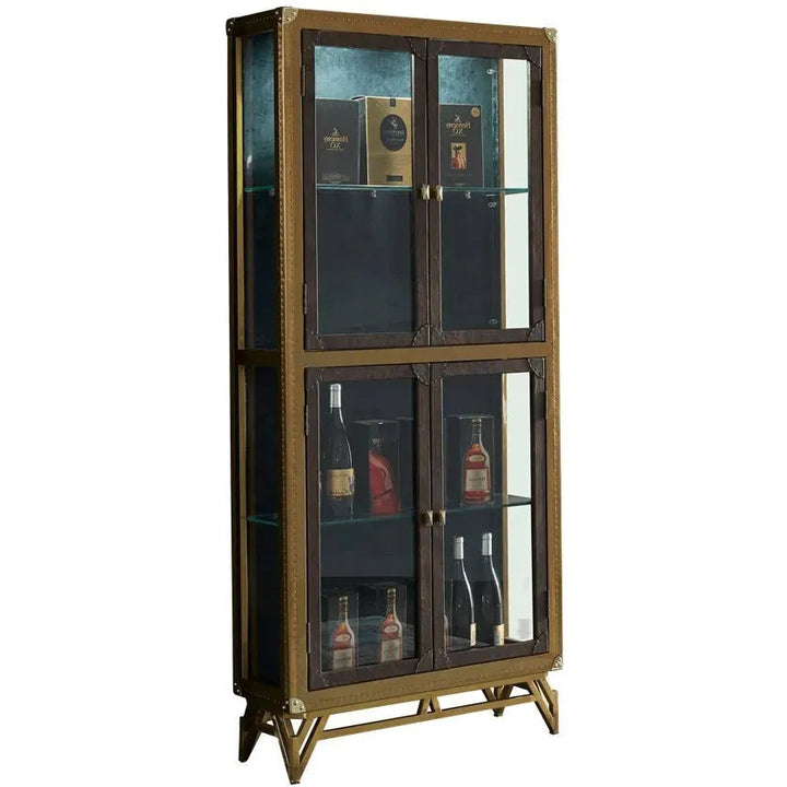 Vintage Genuine Leather Display Shelf OSMOND