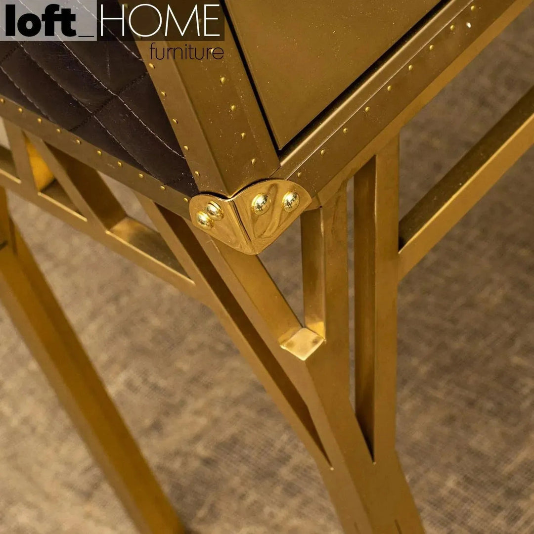 Vintage Genuine Leather Side Table OSMOND