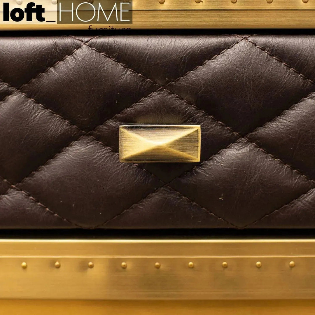 Vintage Genuine Leather Side Table OSMOND