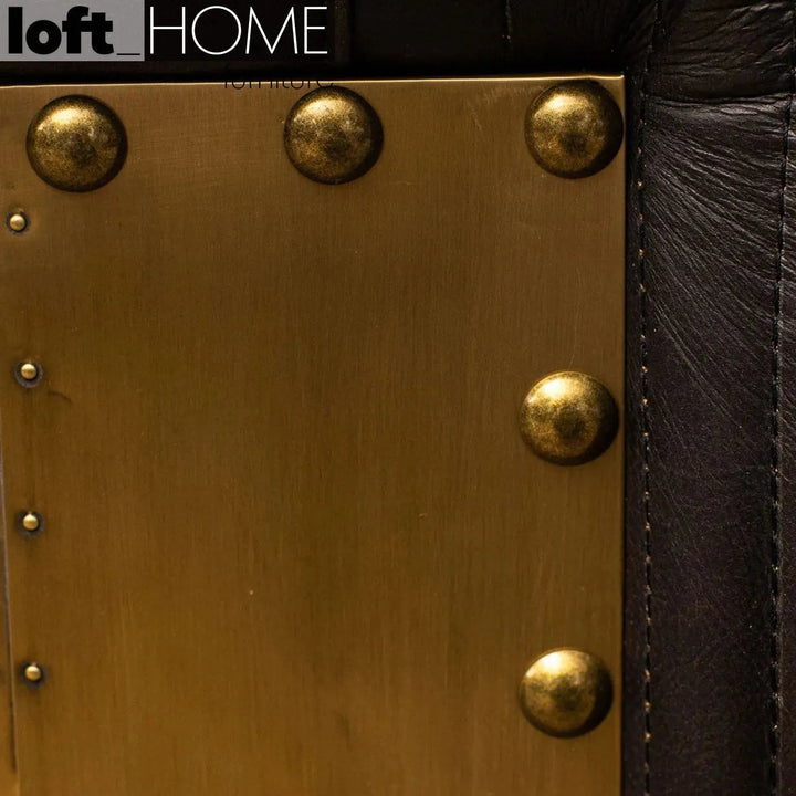 Vintage Genuine Leather Side Table OSMOND