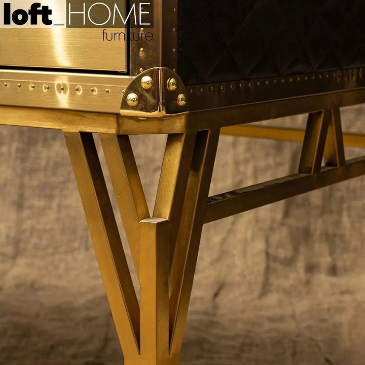 Vintage Genuine Leather Side Table OSMOND