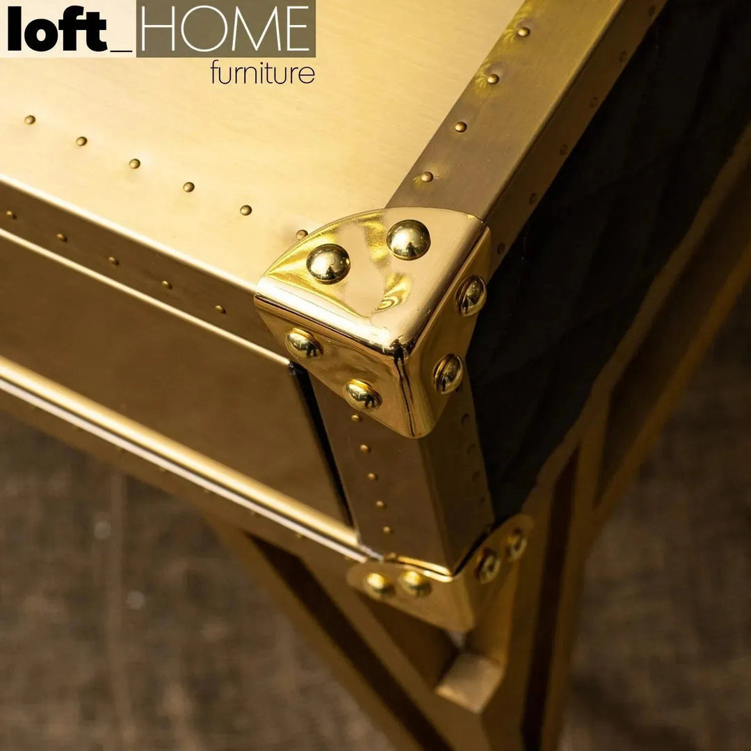 Vintage Genuine Leather Side Table OSMOND