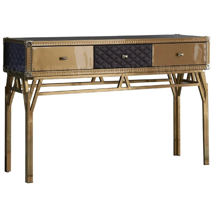 Vintage Genuine Leather Study Table OSMOND